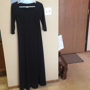 Floor length black concert dress
